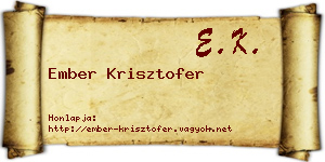 Ember Krisztofer névjegykártya